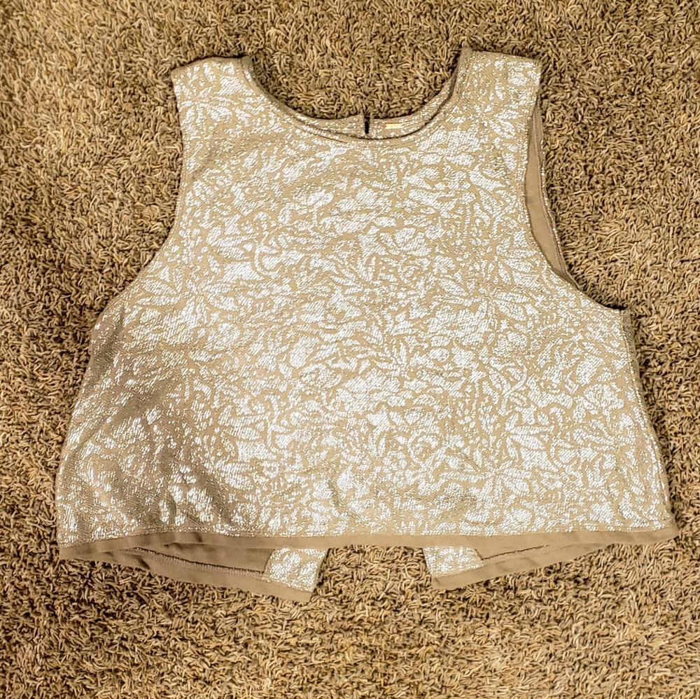 Metallic floral crop top | Free People